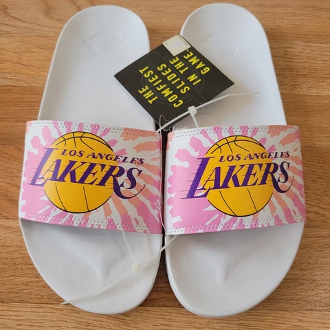 NBA Los Angeles Lakers Team Logo Slides Flip Flop Sandals Men's Size 9/10 Cover