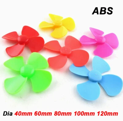 4 Leaves Fan Plastic Propeller Dia 40/60/80/100/120mm Toy Model Plane Boat DIY - Image 1 of 4