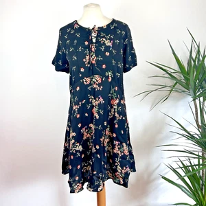 Phase Eight Tea Dress UK 10 Black Ditsy Floral Fit Flare Knee Length Pockets - Picture 1 of 17