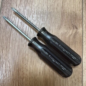 Lot of 2 Crescent Phillips #1 Screwdriver 301 Made in USA Gray - Picture 1 of 6