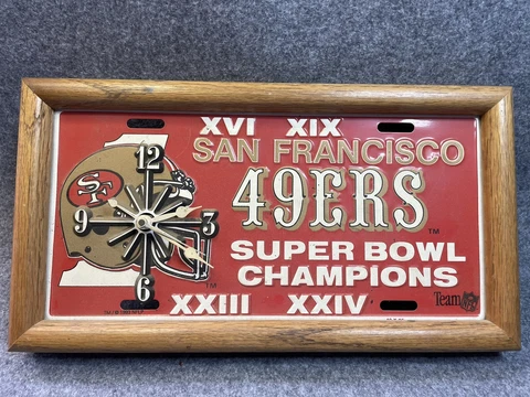 Vintage San Francisco 49ers Super Bowl Champions NFL Wall Clock (Tested - Works) Cover