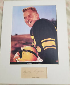 Bobby Layne Pittsburgh Steelers Matted Photo and Signed Index Card