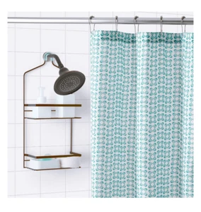 NWT Mainstays Global Cool Water Geometric Polyester Shower Curtain Set, 15-Piece - Picture 1 of 7