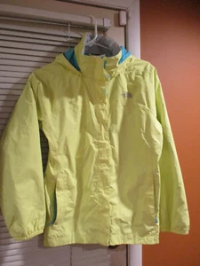 The North Face Girl's HyVent Yellow Waterproof Raincoat Hooded Jacket XL (18) - Picture 1 of 11