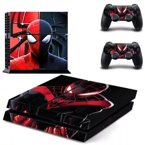 Spider Superhero PS4 Skin Sticker Decal Wrap Console Playstation 4 Controller - Foto 1 di 1