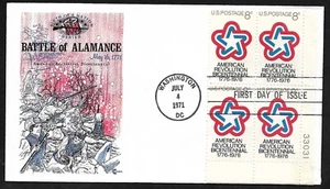 #1432 8c Bicentennial Emblem -Battle of Alamance-Cover Craft FDCPB4 Plt #33031 - Picture 1 of 2