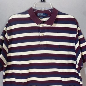 Polo Ralph Lauren Polo Shirt Striped University Pony Short Sleeve Mens Large - Picture 1 of 9