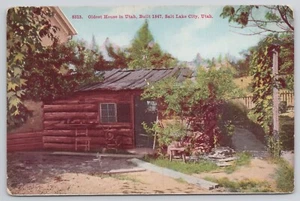 Postal c1910 Salt Lake City Utah casa más antigua construida en 1847 - Imagen 1 de 2