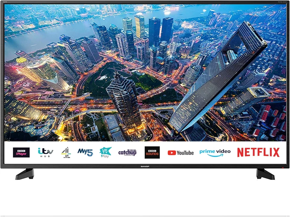 SHARP 4T C55BJ2KE2FB 55" INCH 4K ULTRA HD HDR UHD SMART TV FREEVIEW PLAY-HDMI - Image 1 of 4