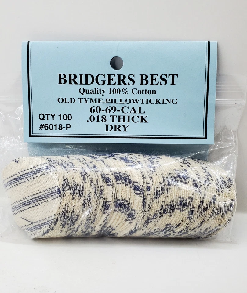 Bridgers Best Almohada Tictac Parches 100% Algodón .60-.69 Cal .018" Cargador Bozal Foto 1 de 1