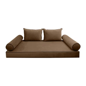 Style V4 Twin Contrast Velvet Indoor Daybed Mattress Pillow Complete Set AD308 - Picture 1 of 12