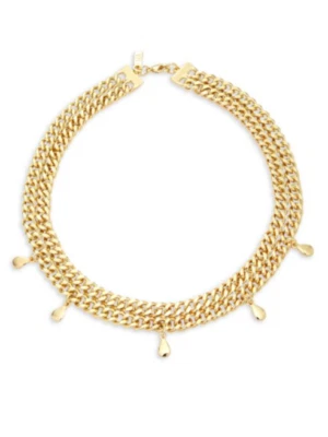 Gargantilla VANESSA MOONEY SAKS 5TH AVE The Bronx tono dorado 14” fue de $95 nueva con etiquetas Foto 1 de 3