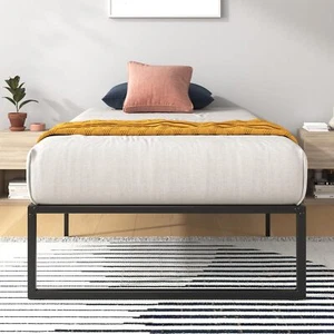 New Lorelei 14 Inch Metal Platform Bed Frame, Steel Slat Support, No Box S - Picture 1 of 5