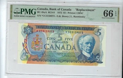 1972 BOC $5, BC-48aA *C/C Bou/Ras, PMG Gem 66 EPQ - Image 1 of 2
