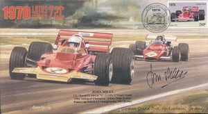 1970 Lotus-Cosworth 72C & Ferrari 312B Hockenheim F1 Cover signiert JOHN MILES - Bild 1 von 1