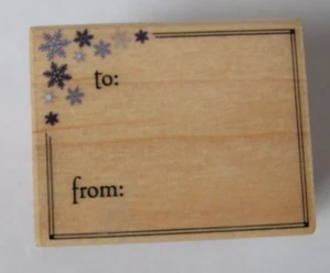 HERO ARTS SNOWFLAKE GIFT CARD D2587 WOOD BACKED RUBBER STAMP CRAFT **CLEARANCE - Picture 1 of 4