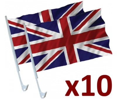 10x Union Jack Flag Car Window Great Britain United Kingdom UK Flags - Image 1 of 2