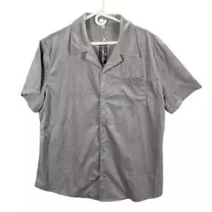 Coofandy Shirt Mens Extra Large Button Up Gray Soft Cotton Ribbed Cuban Bowling - Picture 1 of 8