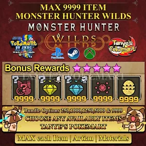 Monster Hunter Wilds: MAX ITEMS PS5/Xbox/PC 9999 - Picture 1 of 24