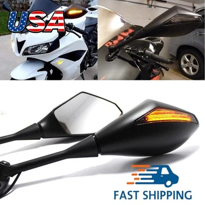 Espejos retrovisores LED integrados para Honda CBR125R CBR250R CBR300R CBR500R Foto 1 de 4