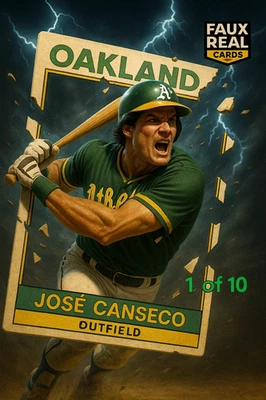 Jose Canseco Limited Edition 1 of 10 Oakland Athletics Holo Custom Parody Card - Image 1 of 4