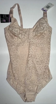 Bali Bodybriefer Womens 36D Light Pink Underwired Shaper Lace N Smooth DF8L10 - Image 1 of 4