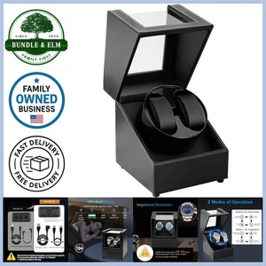 Caja enrolladora de reloj para relojes automáticos doble con motor silencioso regalo para hombre - Imagen 1 de 11