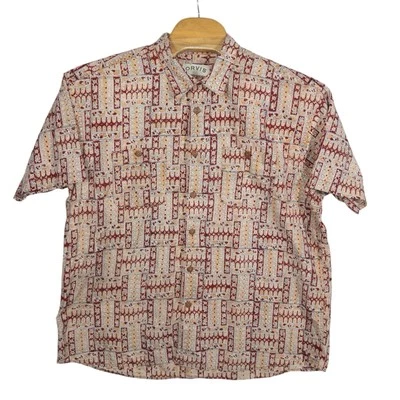 Orvis Mens XXL Fishing Shirt Red Floral Geometric Hawaiian Outdoors Gorpcore - Image 1 of 4