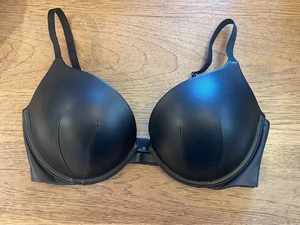 Victoria's Secret Push-up-BH Pure Black 34A sehr sexy Kunstleder 1 Cup VS - Bild 1 von 2