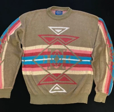 RARE VTG PENDLETON 100% COTTON SWEATER NATIVE USA HIGH GRADE WESTERN WEAR SIZE L - Image 1 of 4