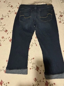Pantaloni crop jeans Capri blu vita media donna Levis Signature denim taglia 14 - Foto 1 di 5