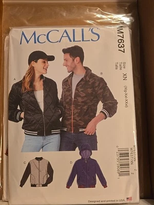 MCCALLS PATTERN 7637 JACKETS MENS MISSES SIZES  XLARGE XXLARGE XXXLARG NEW UNCUT - Image 1 of 2