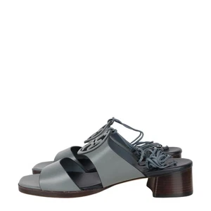 Tory Burch Damen Schuhe Sandalen Gr. 40 Grau Leder Sommer Sandaletten - Bild 1 von 5