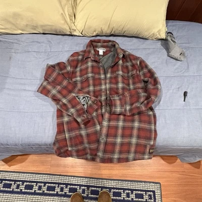 Duluth Trading Shirt Jacket Mens Large Fleece Lined Hanger Bender - Image 1 of 4