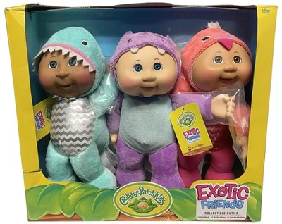 Cabbage Patch Kids Dolls 9″ Soft Cuddly Body Exotic Friends BOX DISTRESSED - Image 1 of 2