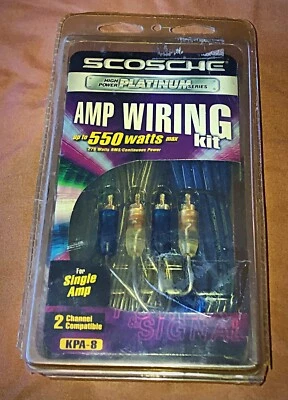 Kit de cableado Scosche 550 vatios máximo AMP capacidad de 2 canales KPA8 Foto 1 de 3