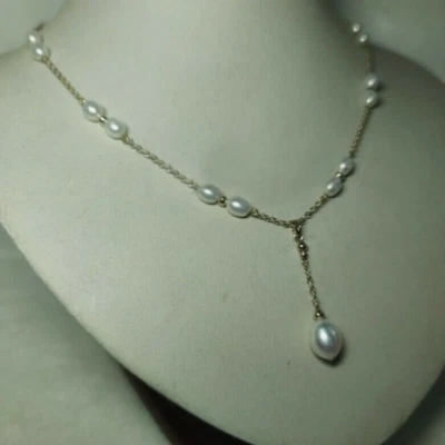 Уникальный 4-10 мм AAA реальный натуральный барокко жемчуг ожерелье 14k регулируемая длина 18 дюймов - Изображение 1 из 3