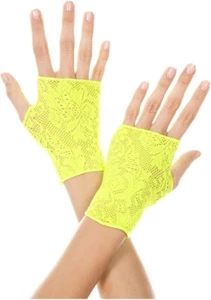 Music Legs Women's Lace Gloves, Neon Green, One Size - Picture 1 of 1