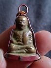 Thai Buddha Bronze Amulet Rare 19th Century Lp Ngern Roop Lor Lucky Talisman