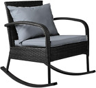 Outdoor Rocking Chair Wicker Reclining Recliner, Patio Furniture Lounge Setting 