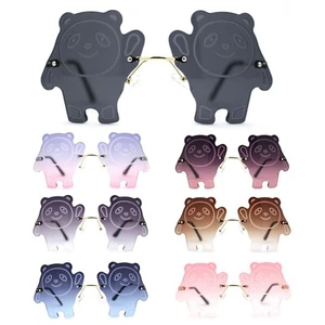 Child Size Kids Panda Bear Rimless Fun Party Shade Sunglasses - Picture 1 of 29
