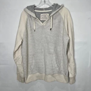 American Eagle Damen Hoodie Gr. M beige & grau Kängurutaschen Weboptik - Bild 1 von 9
