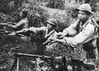 Viet Cong Soldiers Dig Trench To Be Used As Heavy Machine Gun Old Photo
