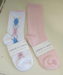 NWT Two Pairs Janie and Jack Socks Girl's Size 4-5 - Picture 1 of 1