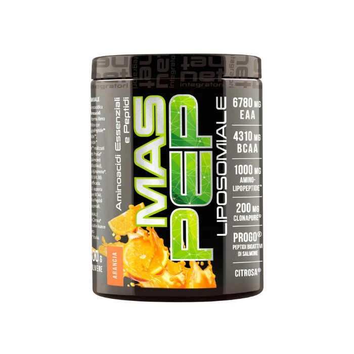Net Integratori MAS PEP LIPOSOMIALE aminoacidi EAA e BCAA gusto ORANGE 300g