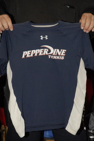 Pepperdine University Waves Tennis 100% polyester Under armour t shirt Med Cover