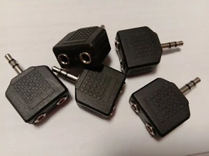 10 pcs Nickel Plated 3.5mm Stereo Male Plug to Dual Female Jack Connector - Picture 1 of 3