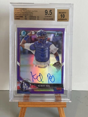 Keibert Ruiz 2018 Bowman Chrome Purple Refractor Auto 56/250 BGS 9.5 10  - Image 1 of 2