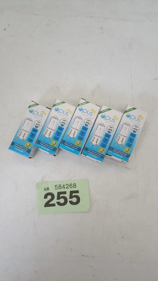 5 x Opus G9 28w = 40w 240v Clear Long Life Eco Halogen Dimmable Light Bulbs - Image 1 of 4