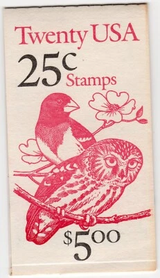 Scott #BK160 (2285b) Owl & Grosbeak Booklet of 20 Stamps - MNH - Image 1 of 2